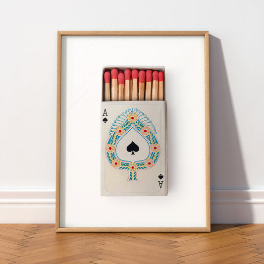 Ace of Spades Matchbox Print – Vintage Playing Card Poster Wall Art — artwork preview 2
