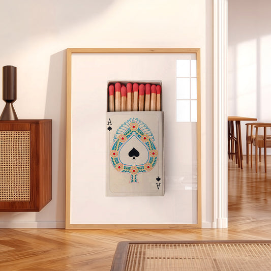Ace of Spades Matchbox Print – Vintage Playing Card Poster Wall Art — artwork preview 5