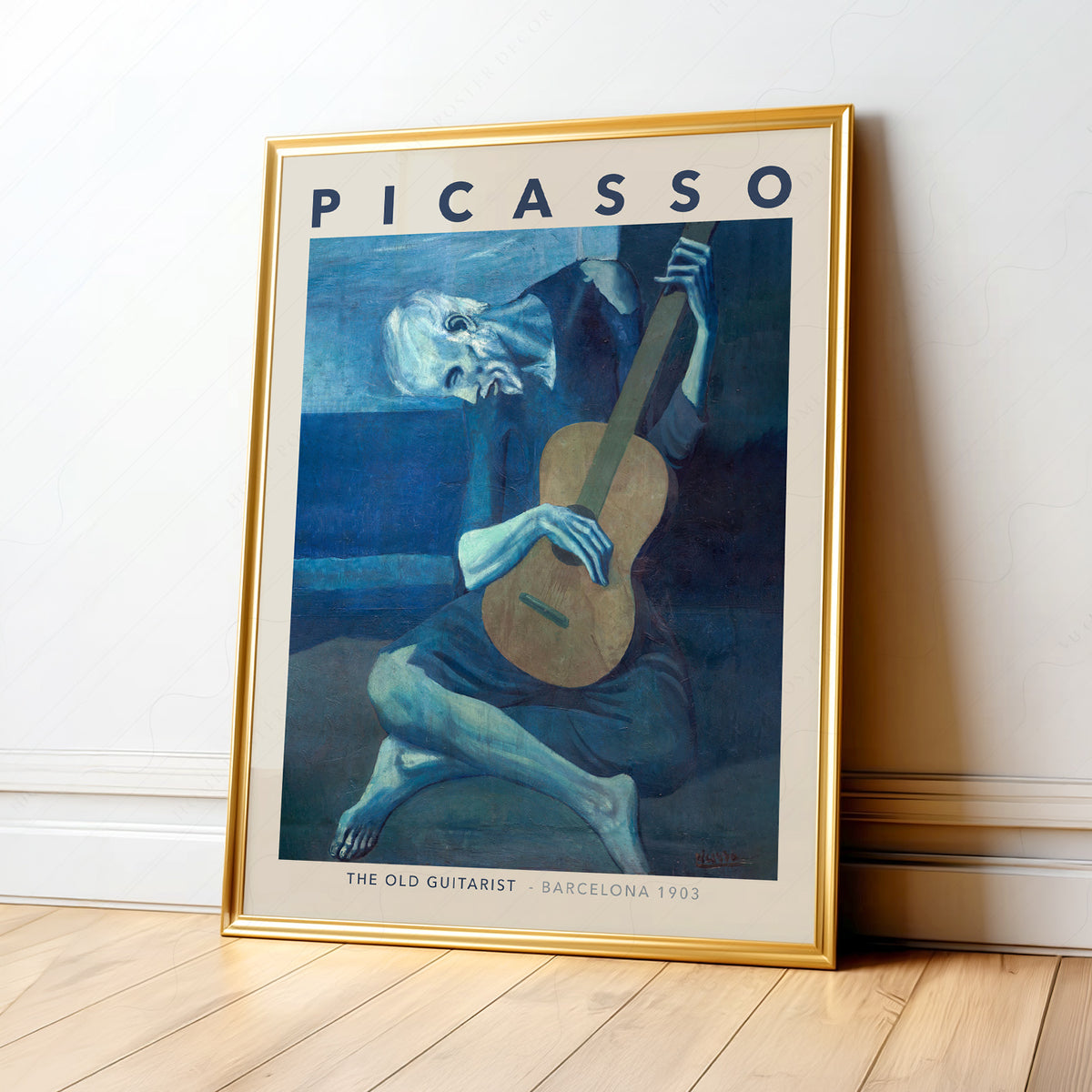 Pablo Picasso The Old Guitarist Art Print – Blue Period Wall Poster — artwork preview 1