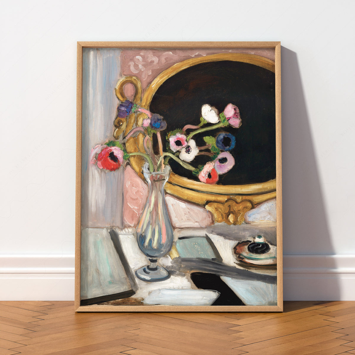 Henri Matisse Black Mirror Art Print – Floral Still Life Wall Poster – 01-01 — artwork preview 2
