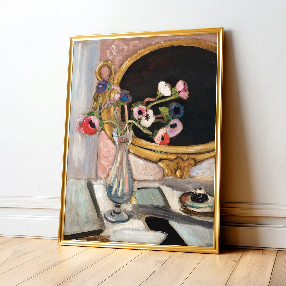 Henri Matisse Black Mirror Art Print – Floral Still Life Wall Poster – 01-01 — artwork preview 1