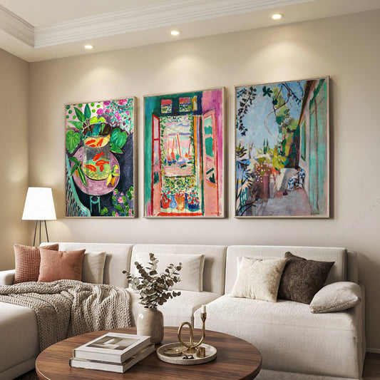 Henri Matisse Set of 3 Prints – Open Window, Terrace & Goldfish Wall Art – 01-08 — artwork preview 7