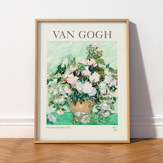 Vincent Van Gogh Roses 1890 Art Print – Famous Painting Wall Art — artwork preview 2