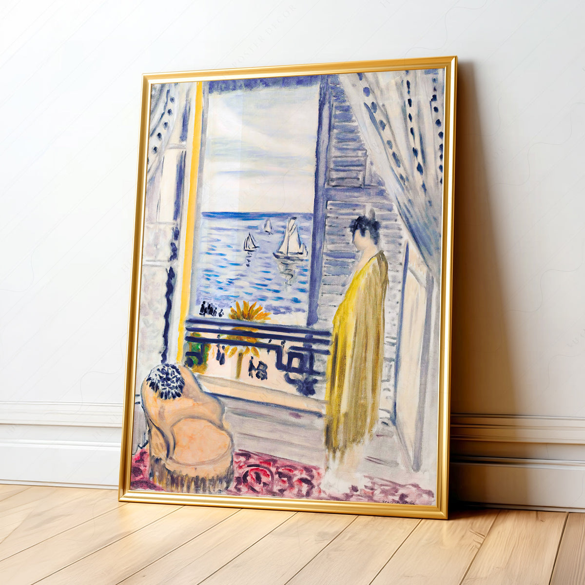 Henri Matisse Woman beside an Open Window Art Print — artwork preview 1
