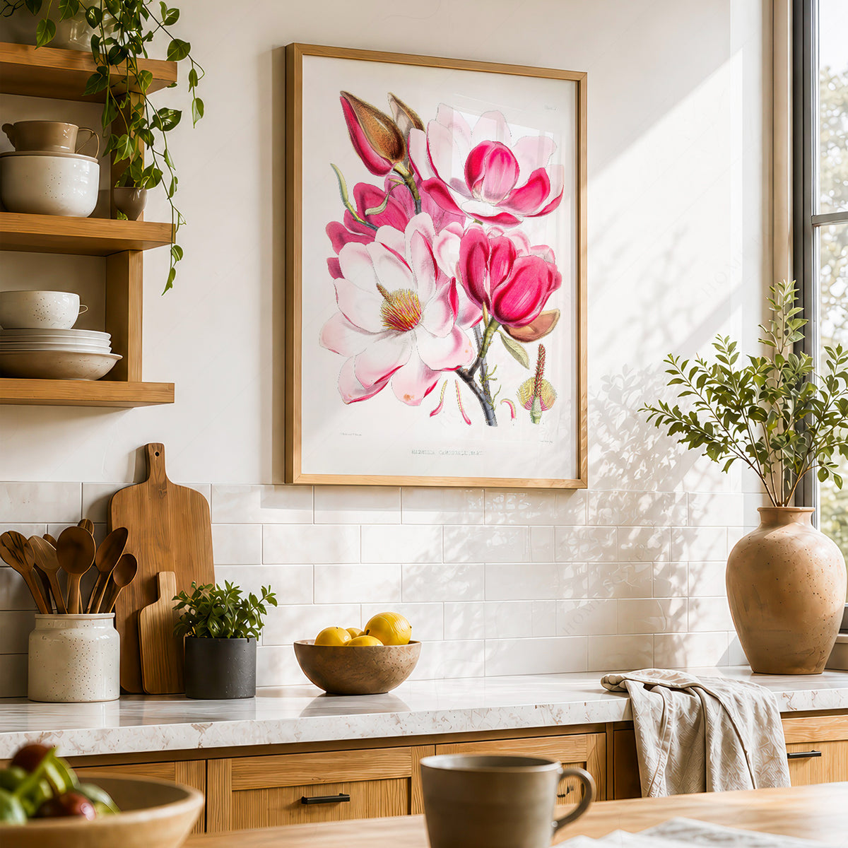 Vintage Magnolia Botanical Print – Pink Floral Wall Art Poster – 04-06 — artwork preview 23