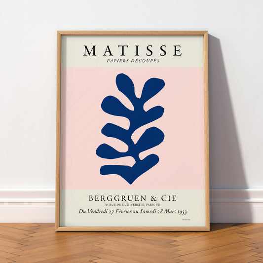 Henri Matisse Papiers Découpés Exhibition Poster – Blue Leaf Art Print — artwork preview 2