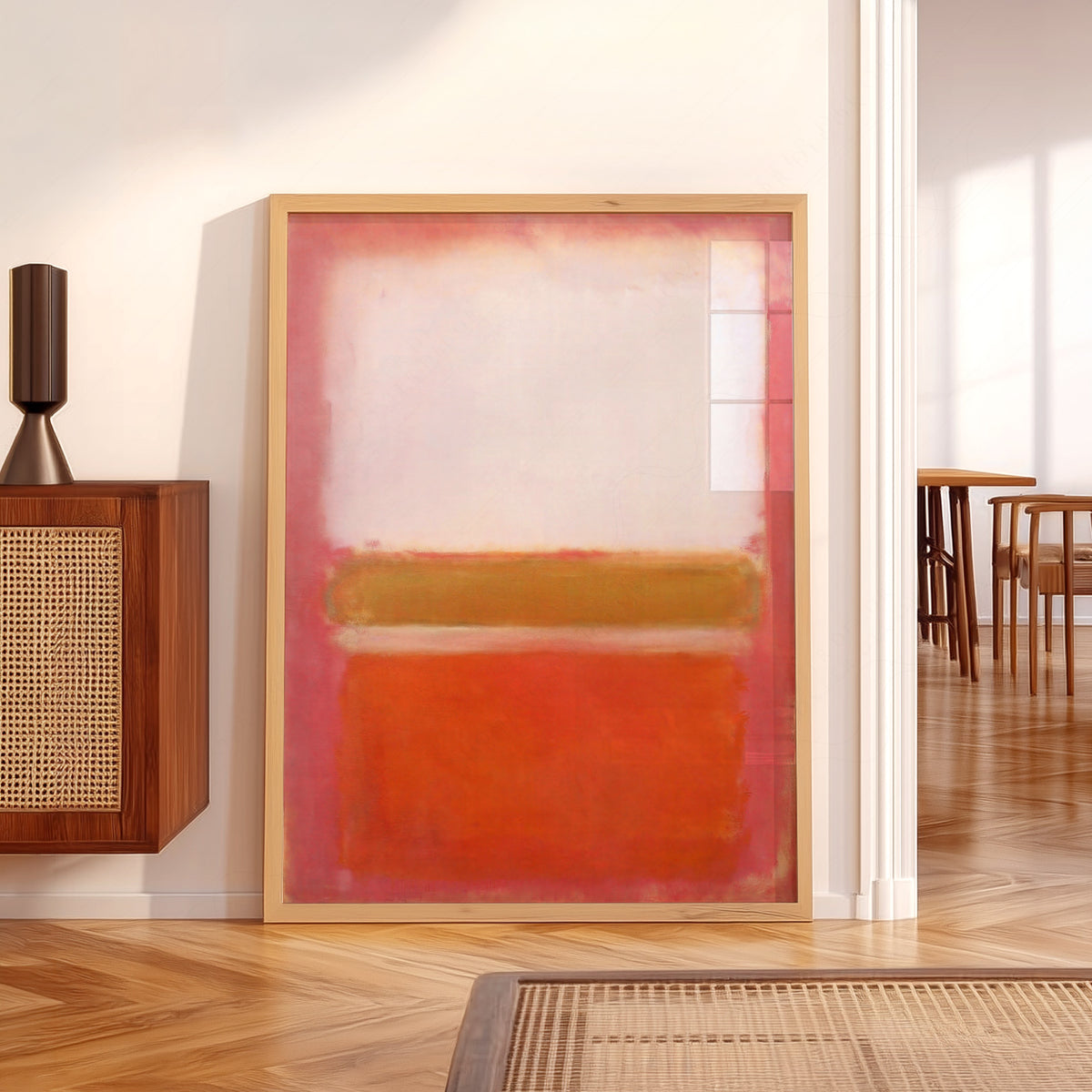 Mark Rothko Pink Orange and Red Colour Blocks Art Print — artwork preview 5