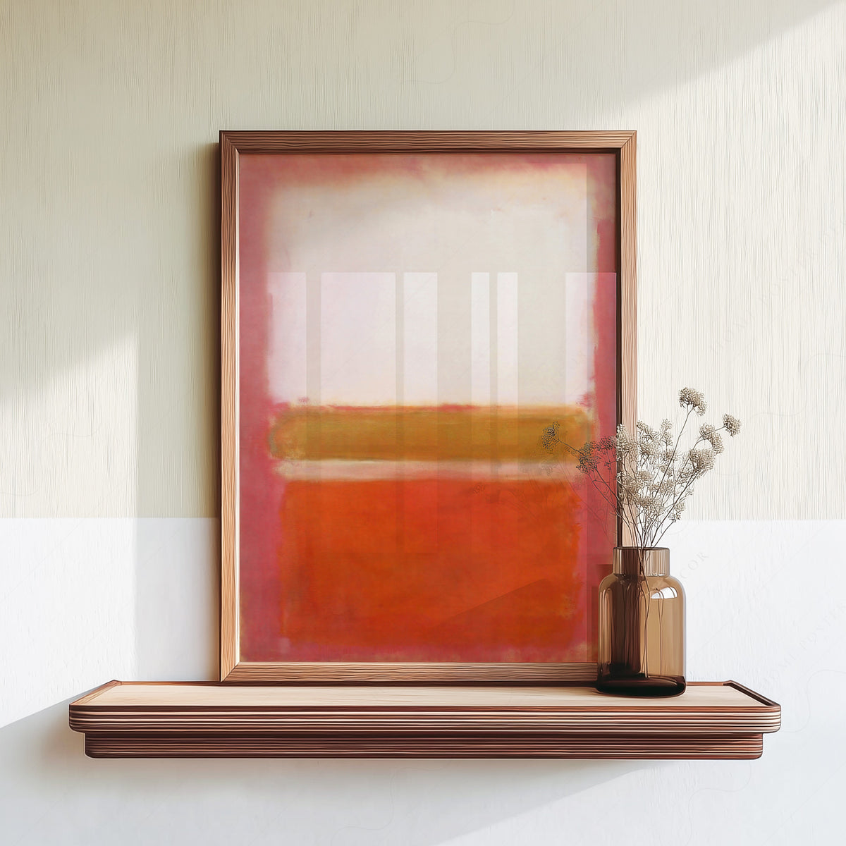 Mark Rothko Pink Orange and Red Colour Blocks Art Print — artwork preview 18
