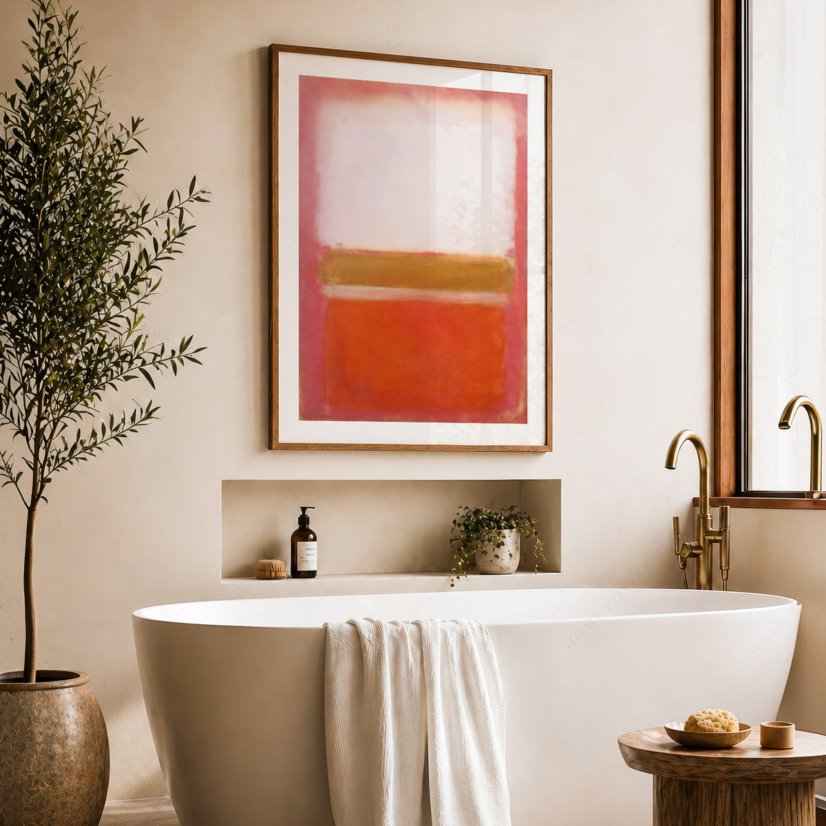 Mark Rothko Pink Orange and Red Colour Blocks Art Print — artwork preview 22