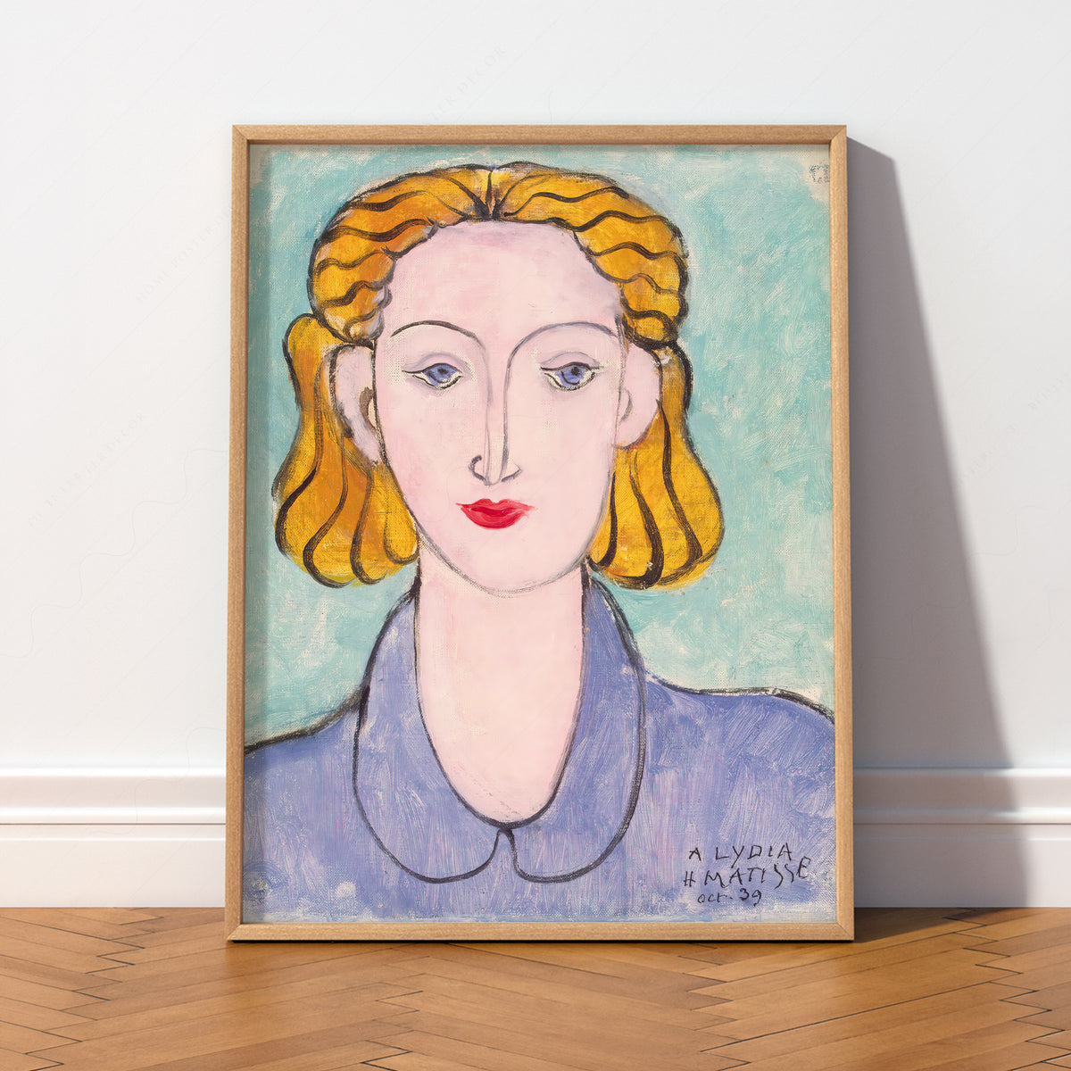 Henri Matisse Young Woman in a Blue Blouse Art Print – Modern Portrait Poster — artwork preview 2