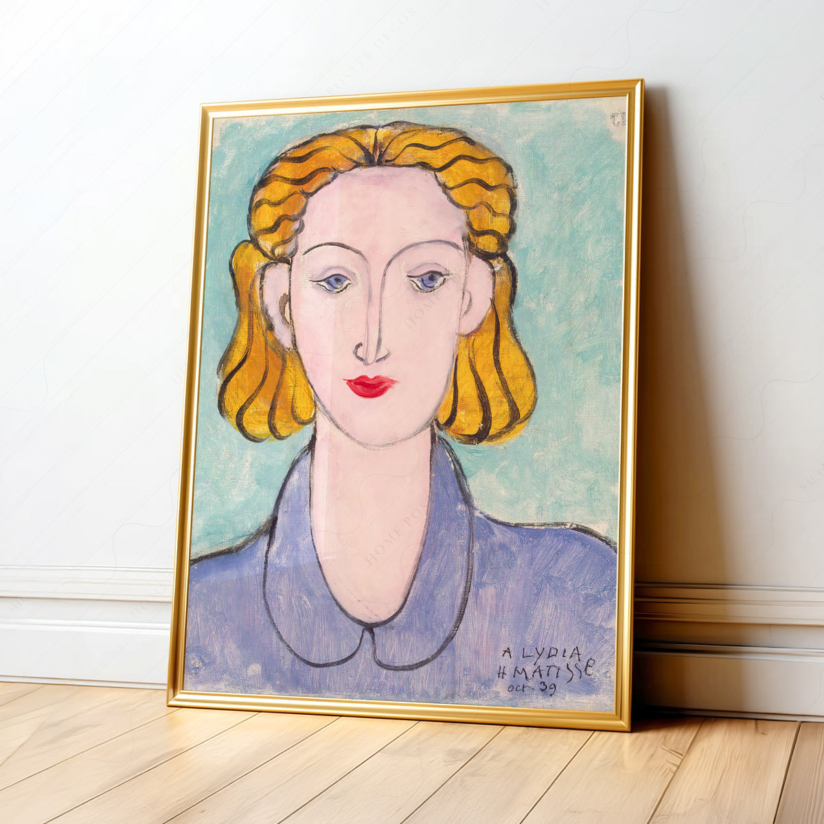Henri Matisse Young Woman in a Blue Blouse Art Print – Modern Portrait Poster — artwork preview 1