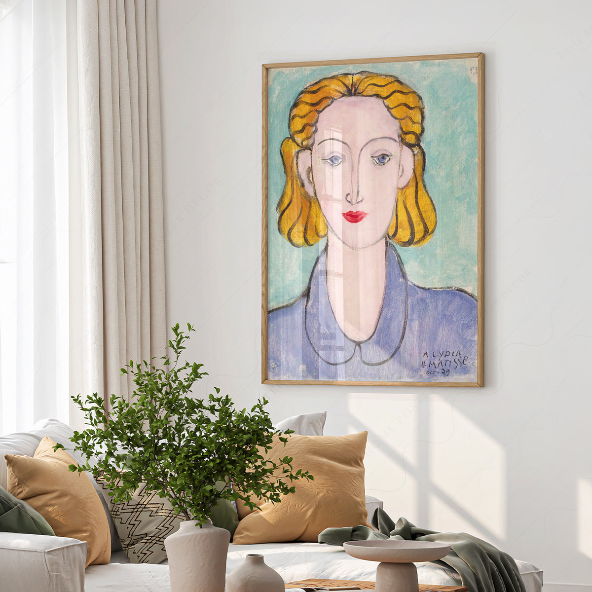 Henri Matisse Young Woman in a Blue Blouse Art Print – Modern Portrait Poster — artwork preview 6