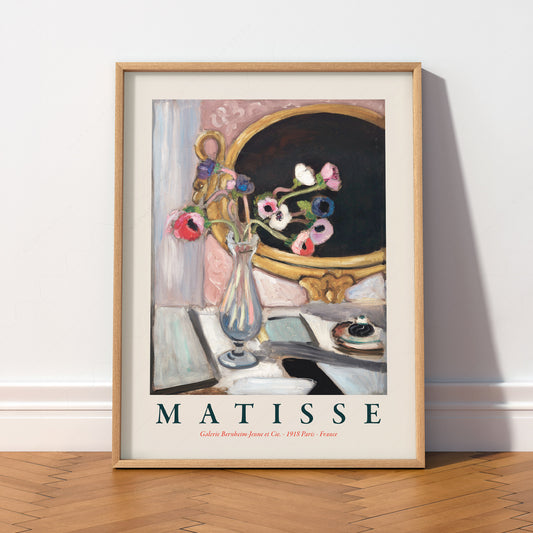 Henri Matisse Anemones with Black Mirror Art Print – Vintage Exhibition Poster — artwork preview 2