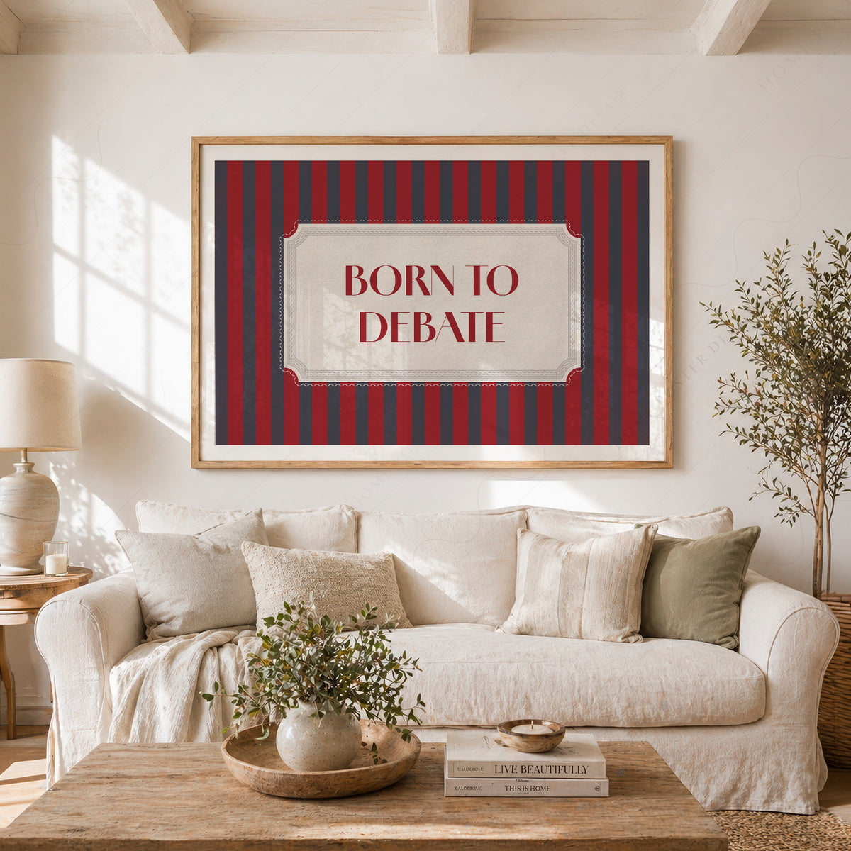 Born to Debate Quote Art Print — artwork preview 23