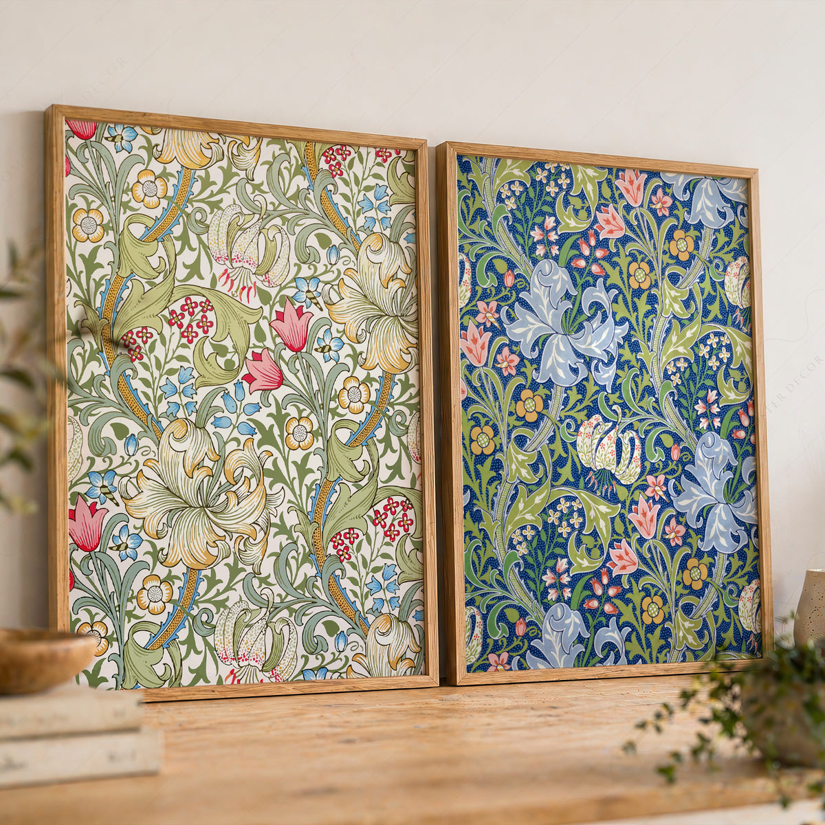William Morris Golden Lily and Compton Floral Pair – Set of 2 Art Prints — artwork preview 8