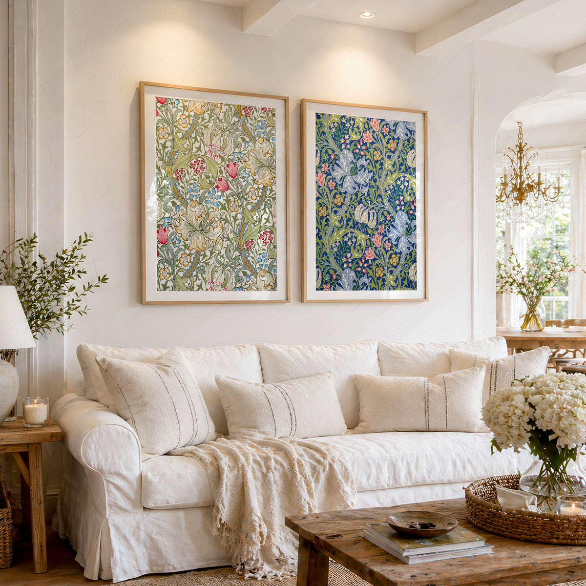 William Morris Golden Lily and Compton Floral Pair – Set of 2 Art Prints — artwork preview 1