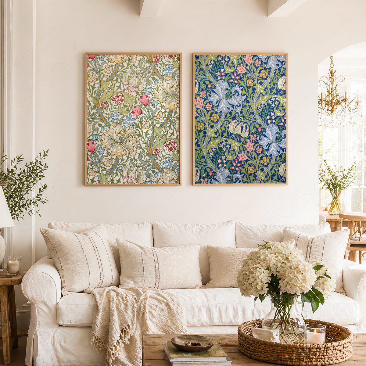 William Morris Golden Lily and Compton Floral Pair – Set of 2 Art Prints — artwork preview 2