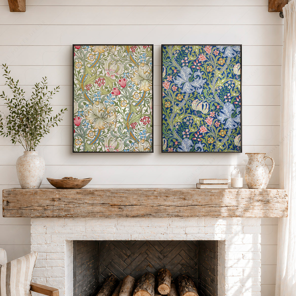 William Morris Golden Lily and Compton Floral Pair – Set of 2 Art Prints — artwork preview 6