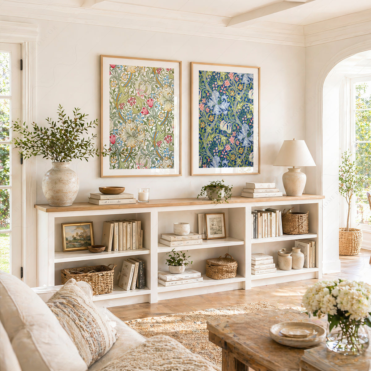 William Morris Golden Lily and Compton Floral Pair – Set of 2 Art Prints — artwork preview 17