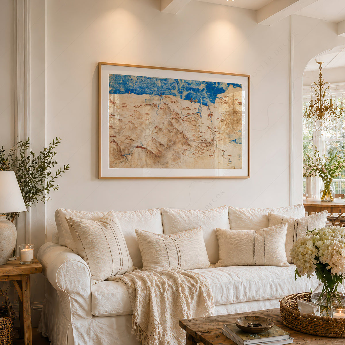 Leonardo da Vinci Bird's-Eye View of Western Tuscany Art Print — artwork preview 6