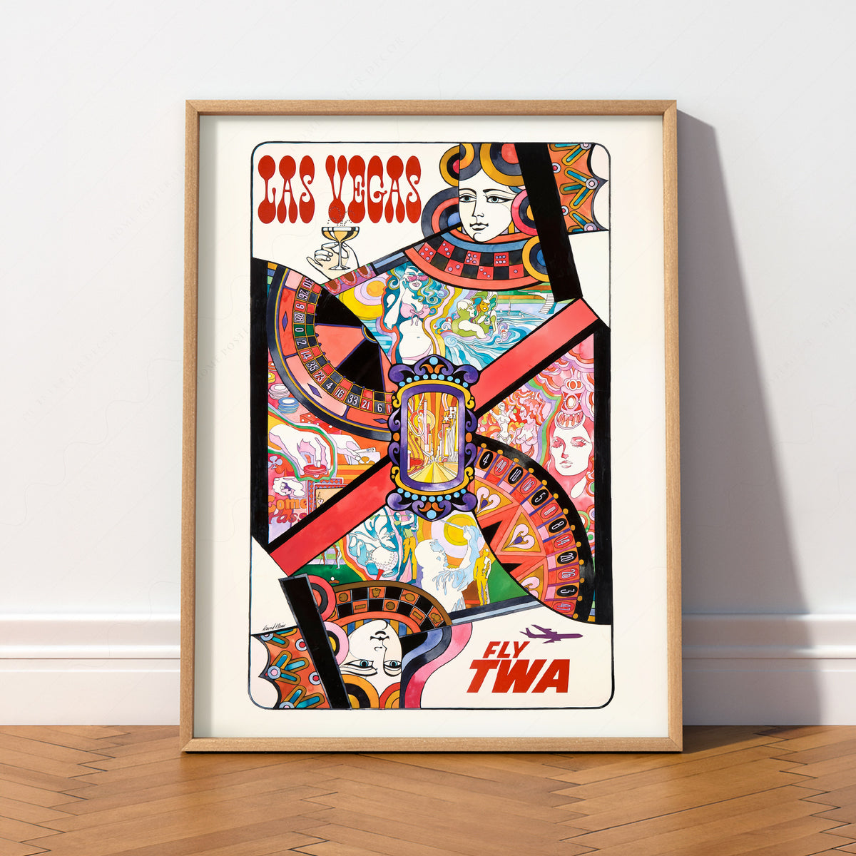 David Klein Las Vegas Playing Card Travel Poster Art Print — artwork preview 2