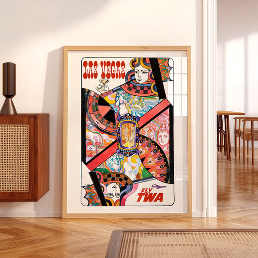 David Klein Las Vegas Playing Card Travel Poster Art Print — artwork preview 5