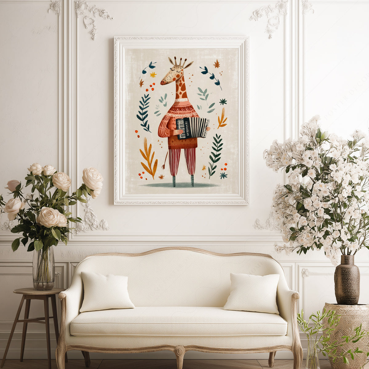 Musical Giraffe Accordion Art Print – Whimsical Nursery Wall Decor – 67-01 — artwork preview 17