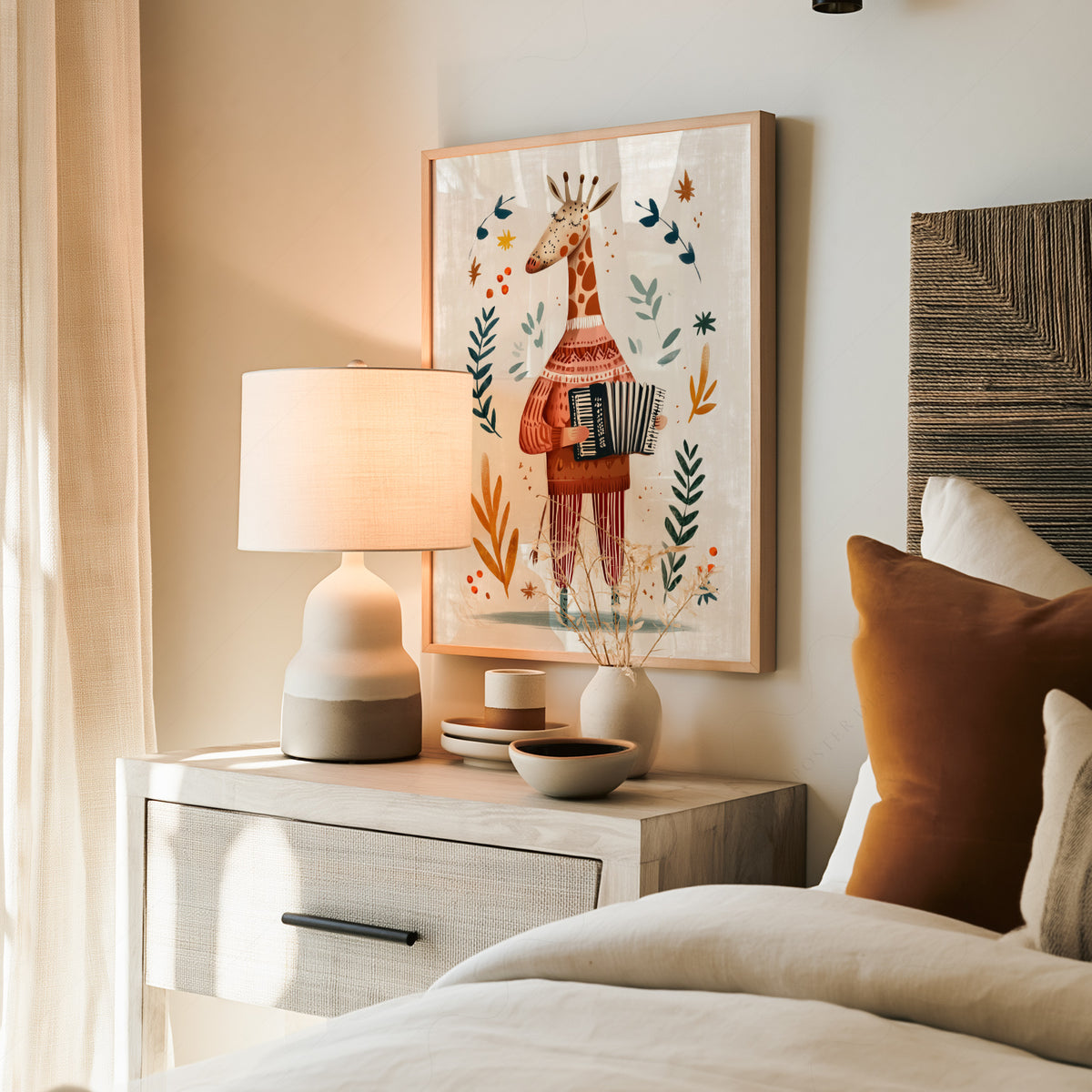Musical Giraffe Accordion Art Print – Whimsical Nursery Wall Decor – 67-01 — artwork preview 19