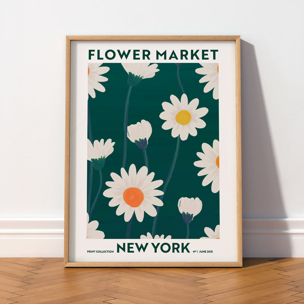 Flower Market New York Print – Daisy Floral Wall Art Poster Decor — artwork preview 2