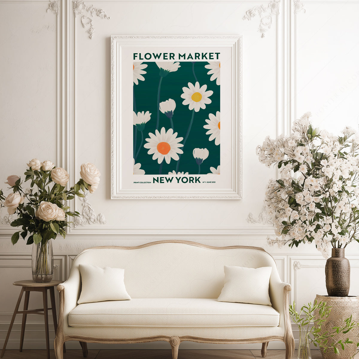 Flower Market New York Print – Daisy Floral Wall Art Poster Decor — artwork preview 17