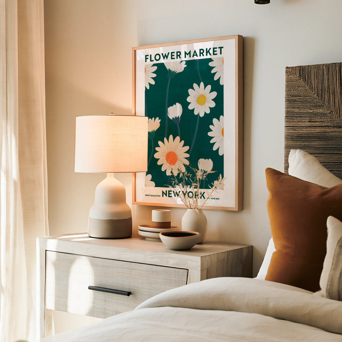 Flower Market New York Print – Daisy Floral Wall Art Poster Decor — artwork preview 19