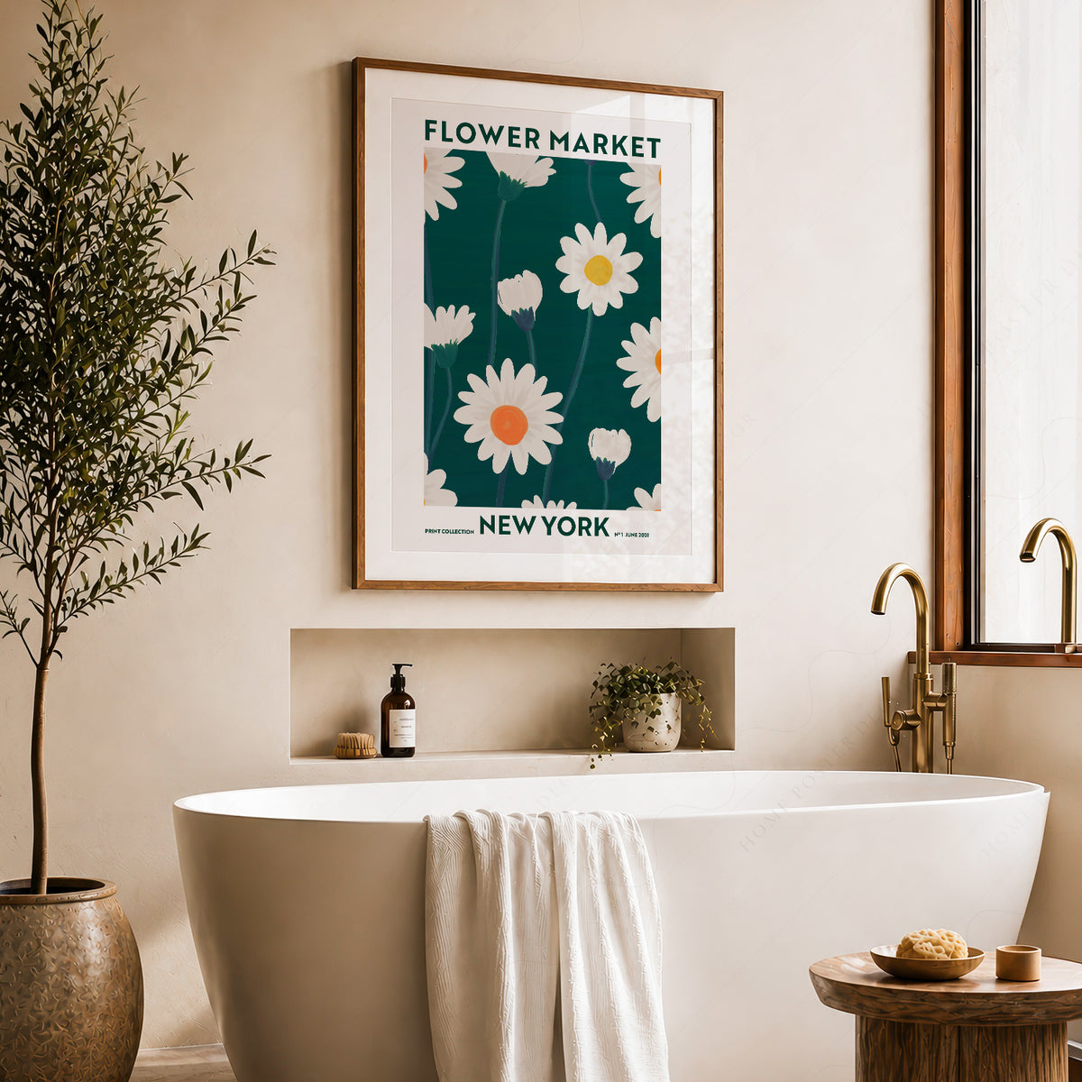 Flower Market New York Print – Daisy Floral Wall Art Poster Decor — artwork preview 22