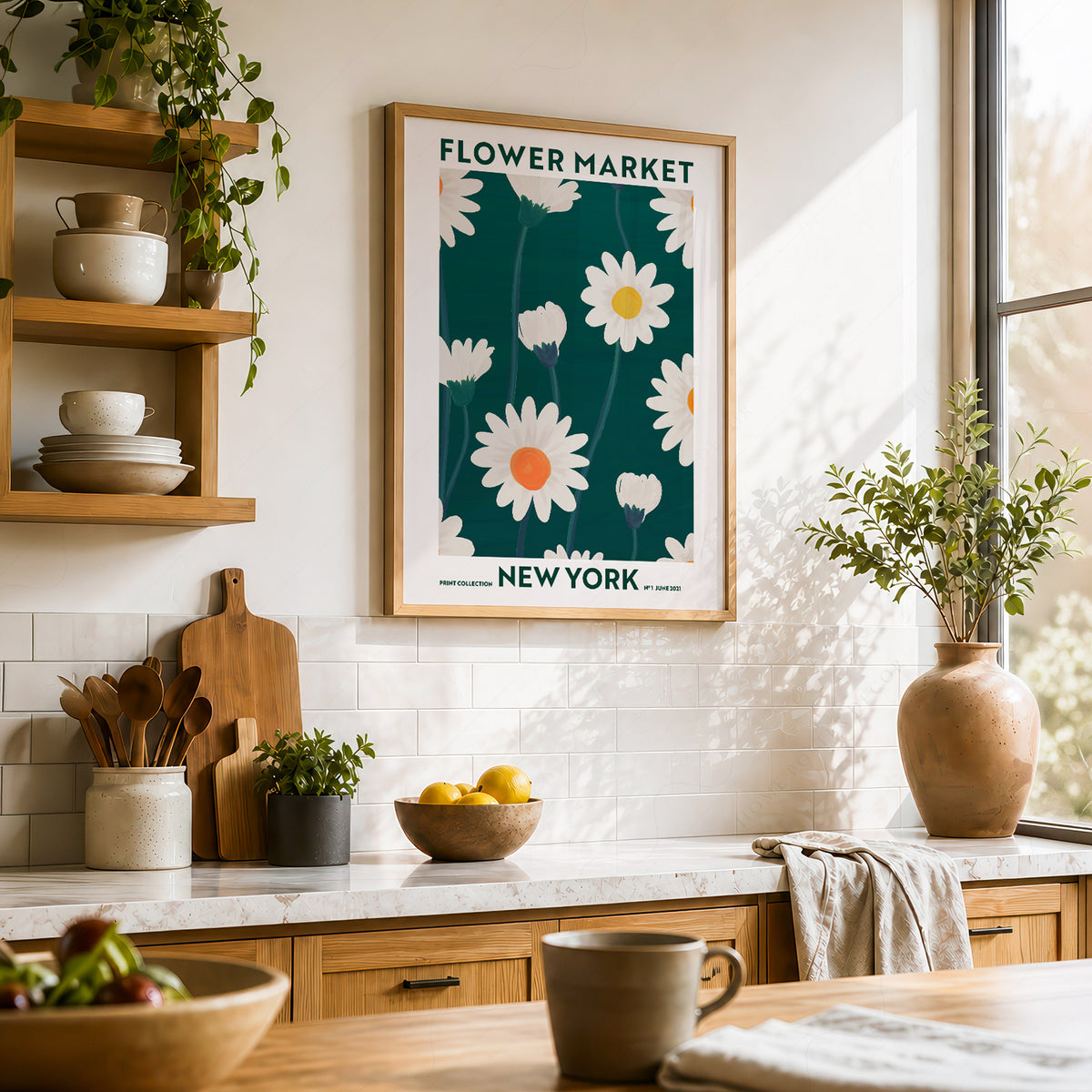 Flower Market New York Print – Daisy Floral Wall Art Poster Decor — artwork preview 23