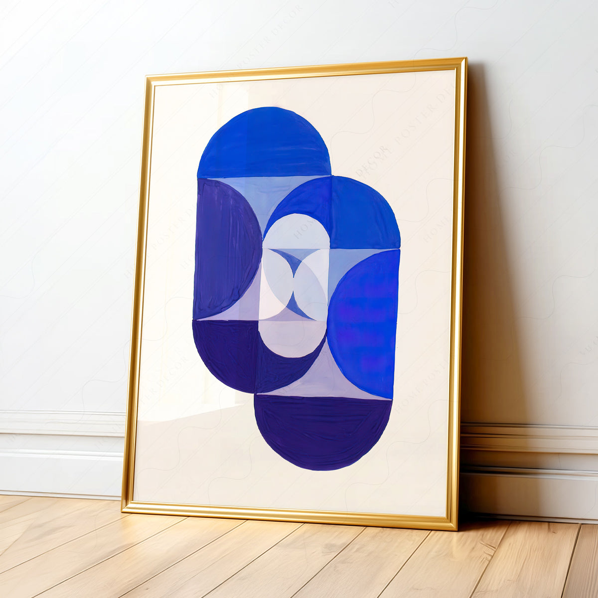 Joseph Schillinger Blue Geometric Forms Art Print — artwork preview 1
