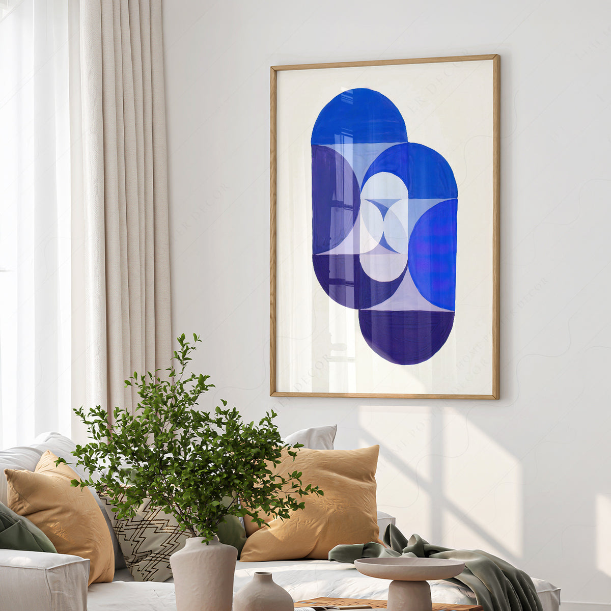 Joseph Schillinger Blue Geometric Forms Art Print — artwork preview 6