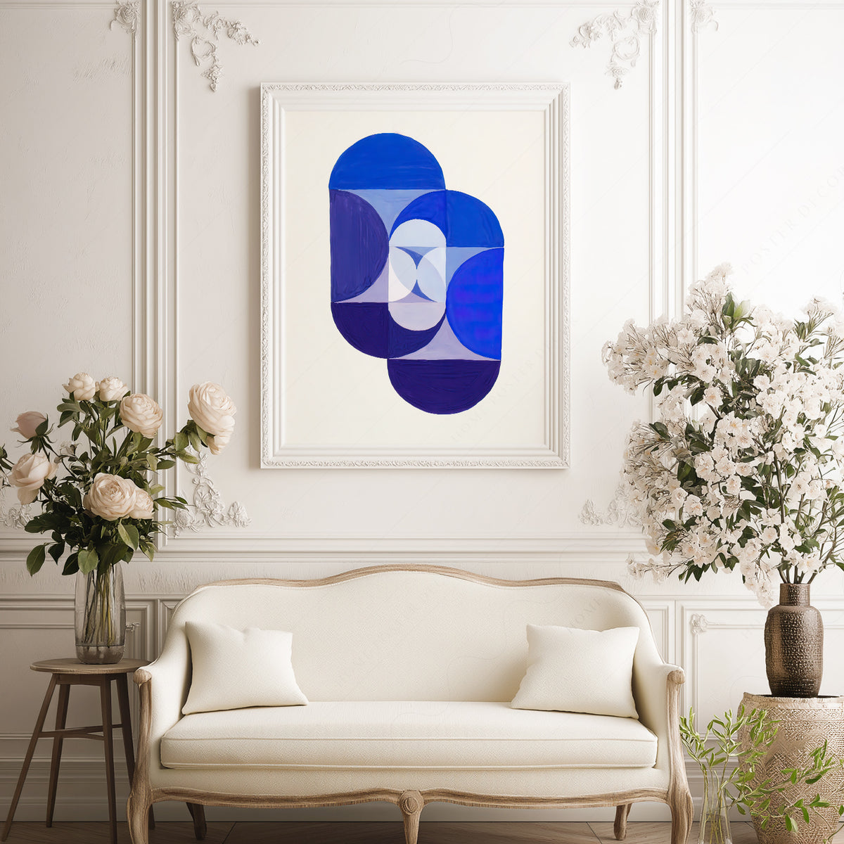 Joseph Schillinger Blue Geometric Forms Art Print — artwork preview 17