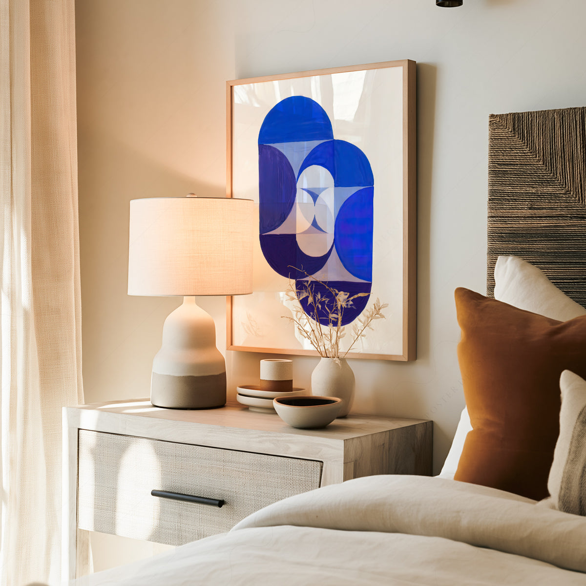 Joseph Schillinger Blue Geometric Forms Art Print — artwork preview 19