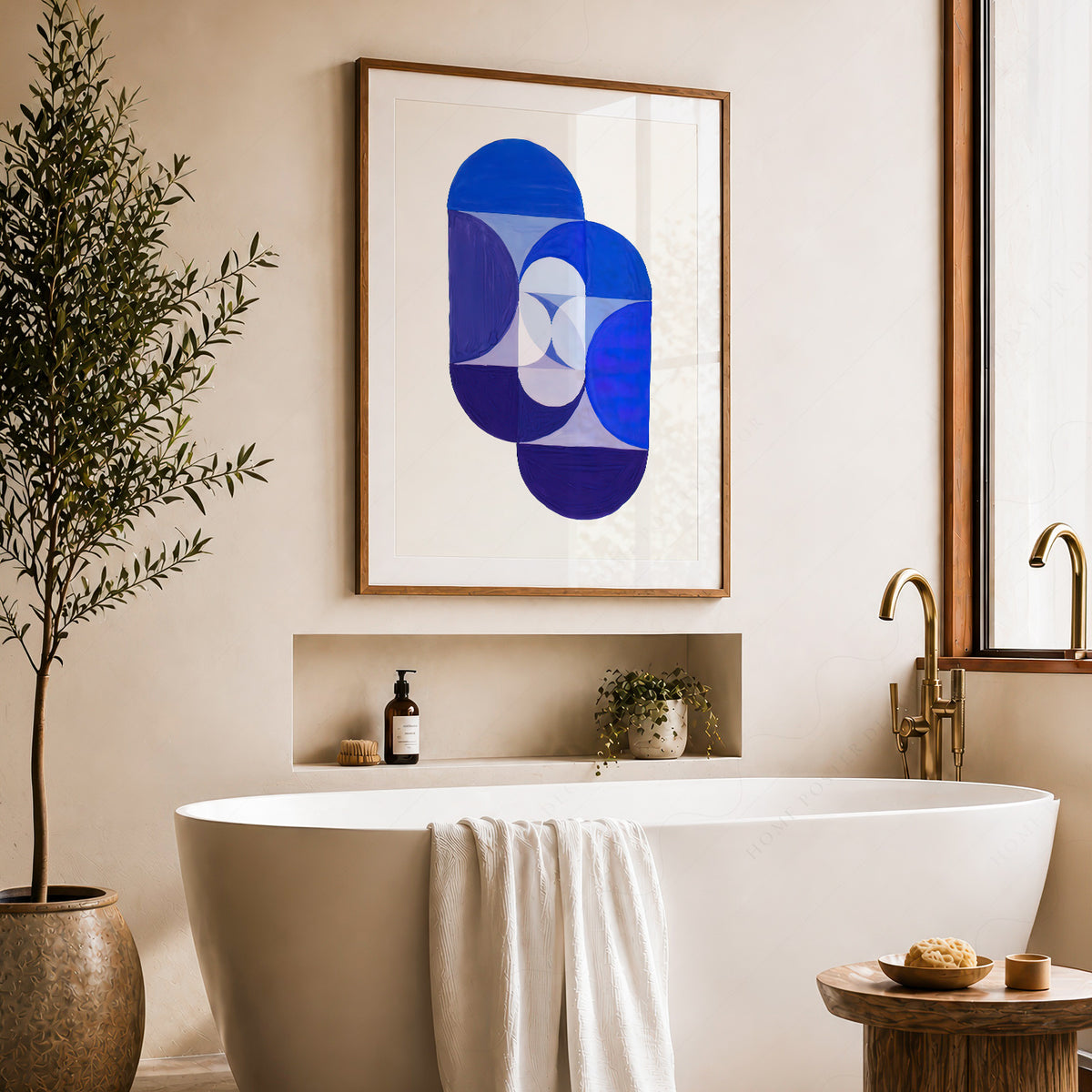 Joseph Schillinger Blue Geometric Forms Art Print — artwork preview 22