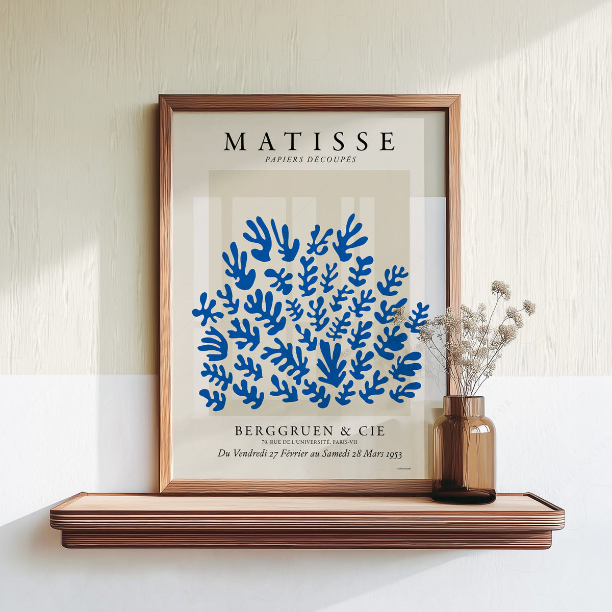 Henri Matisse Blue Cut-Out Leaf Pattern Art Print — artwork preview 18