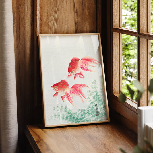 Ohara Koson Two Goldfish Art Print – Japanese Woodblock Wall Decor – 10-03 — artwork preview 7
