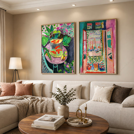 Henri Matisse Goldfish and Open Window Painting Pair – Set of 2 Art Prints — artwork preview 12