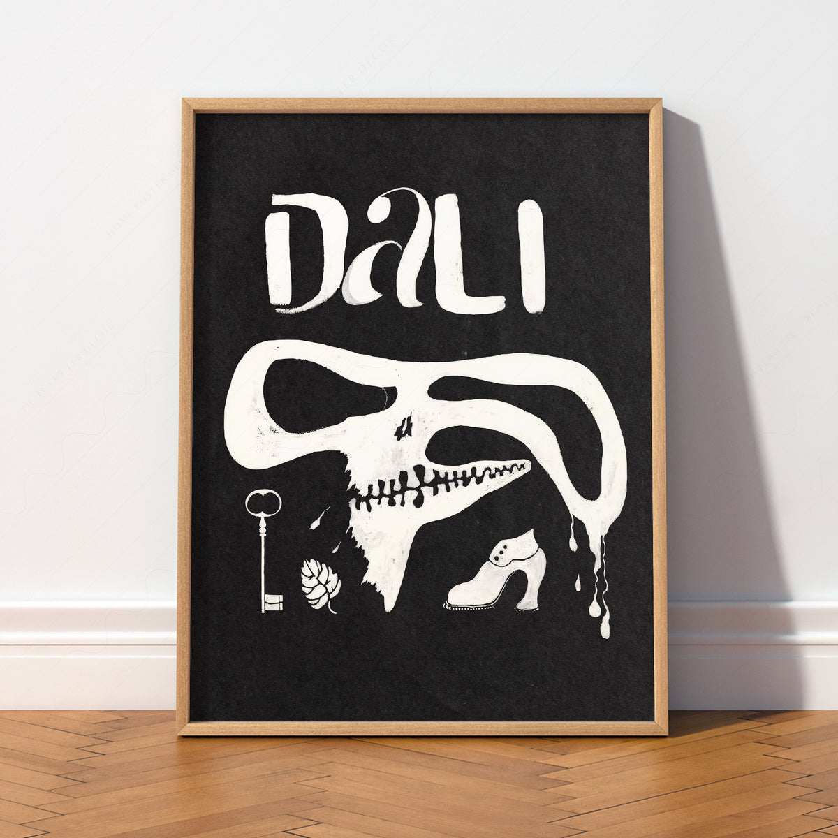 Salvador Dali Black and White Exhibition Poster Art Print — artwork preview 2