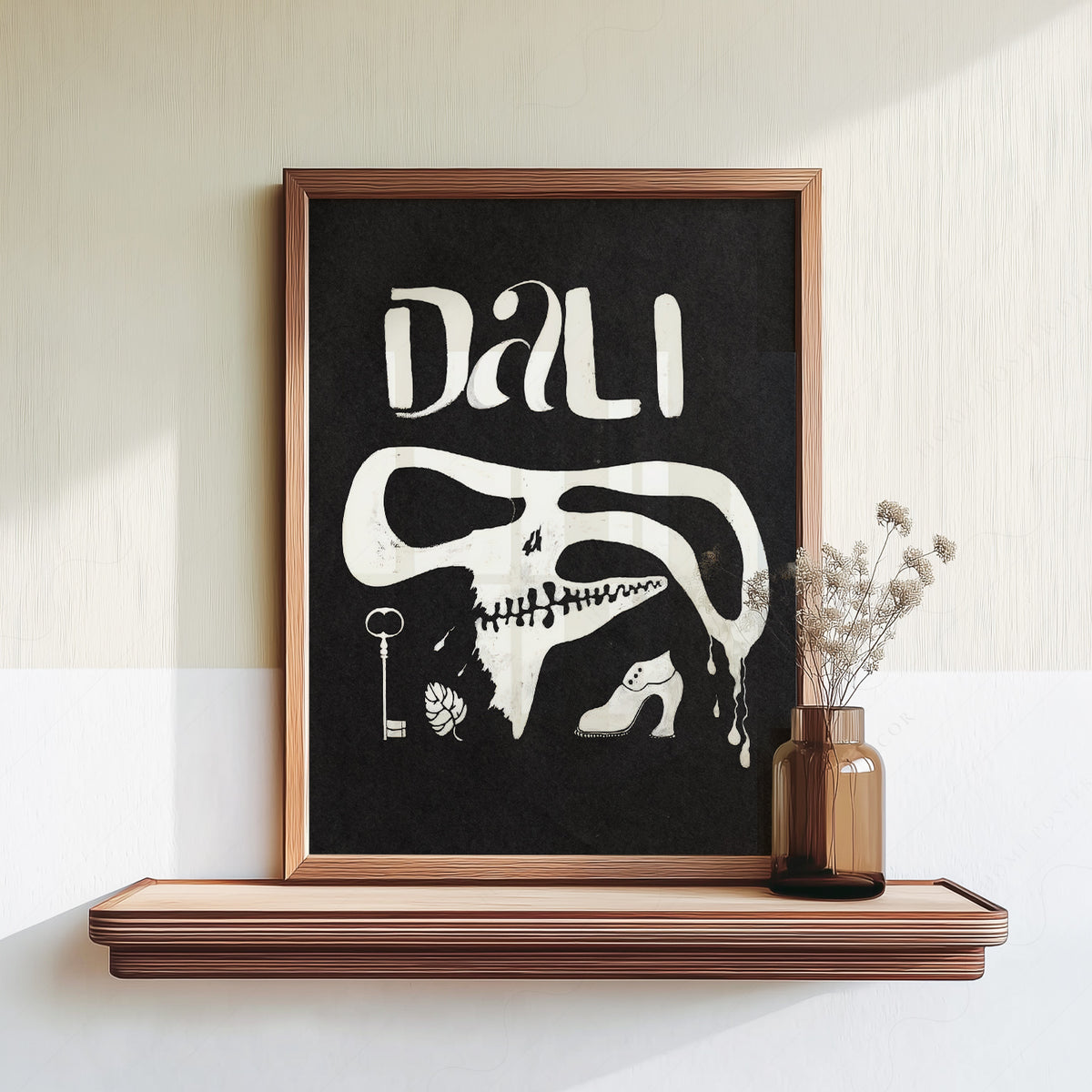 Salvador Dali Black and White Exhibition Poster Art Print — artwork preview 18