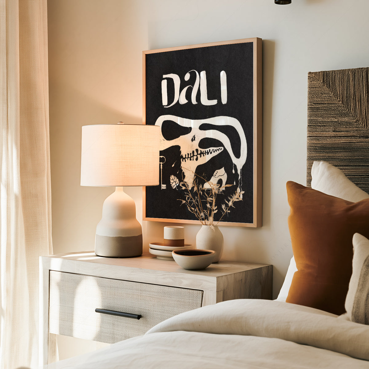 Salvador Dali Black and White Exhibition Poster Art Print — artwork preview 19