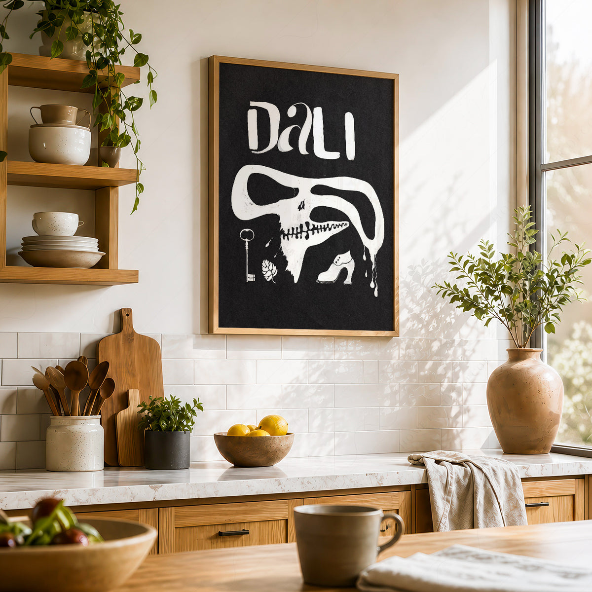 Salvador Dali Black and White Exhibition Poster Art Print — artwork preview 23