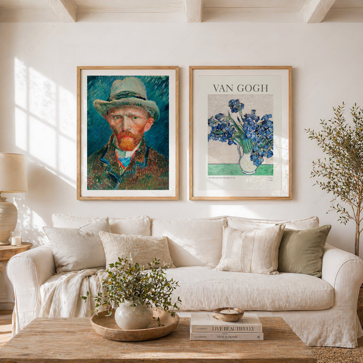 Van Gogh Art Print Set of 2 – Irises and Self-Portrait Wall Art Posters — artwork preview 11