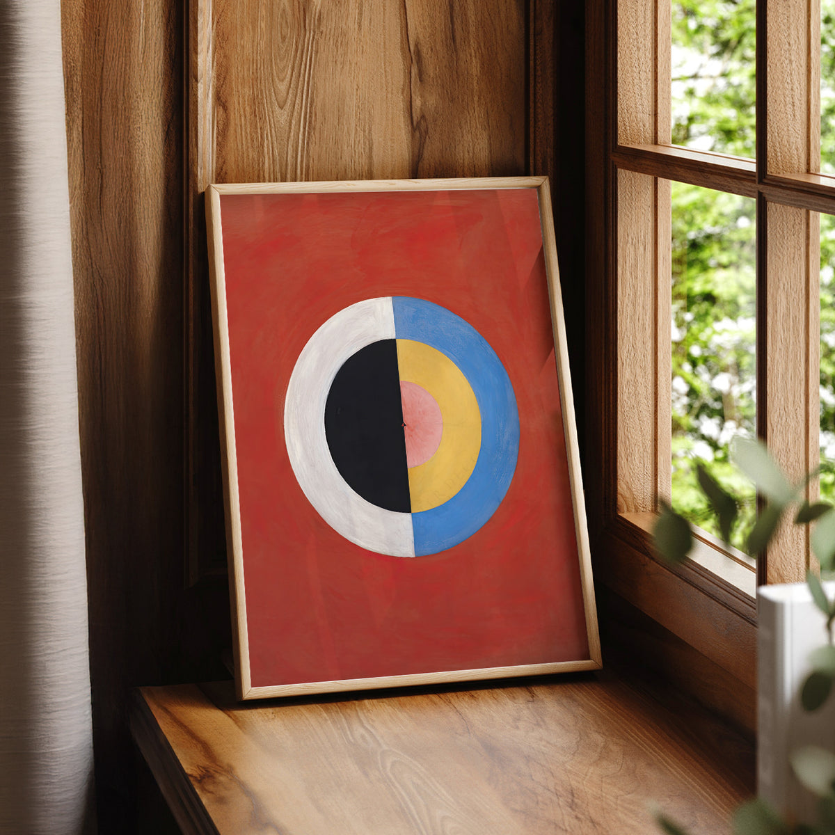 Hilma af Klint Colourful Circle on Red Art Print — artwork preview 7