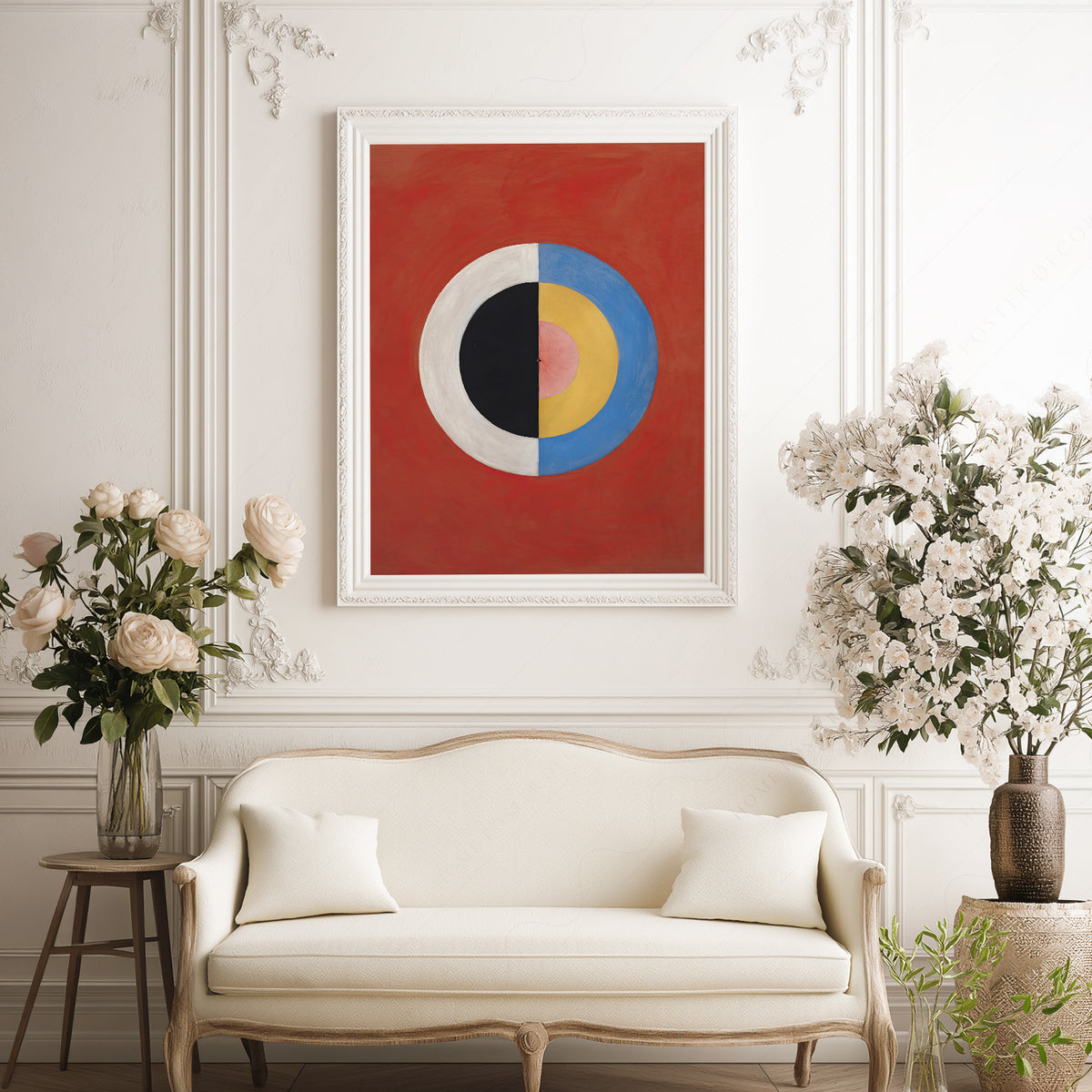 Hilma af Klint Colourful Circle on Red Art Print — artwork preview 17