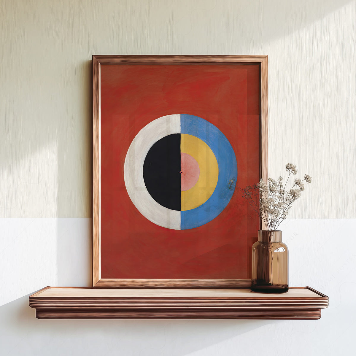 Hilma af Klint Colourful Circle on Red Art Print — artwork preview 18