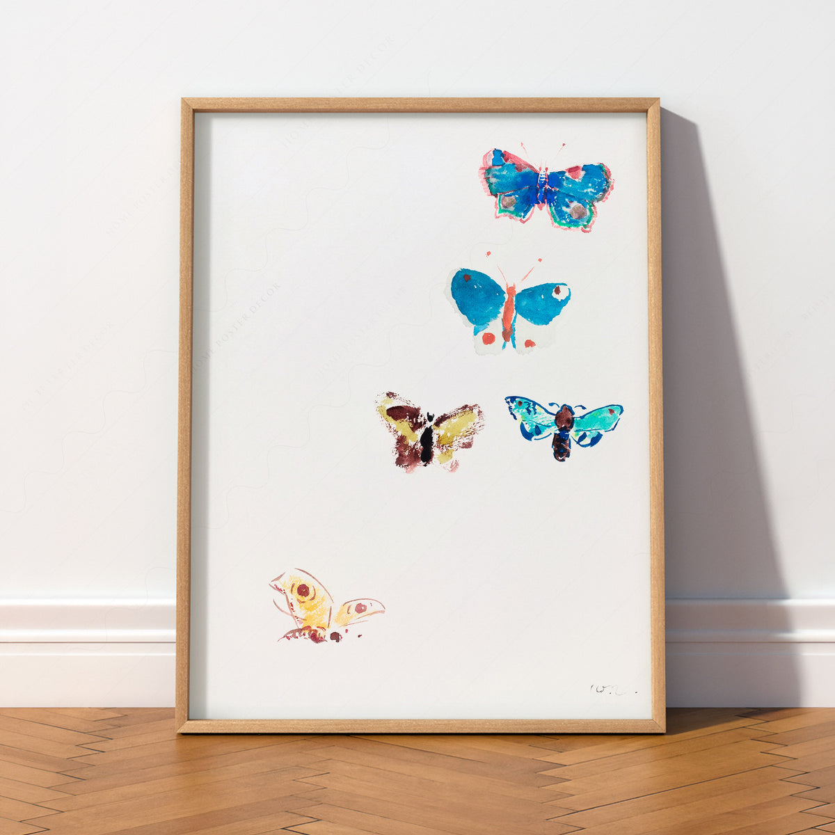 Odilon Redon Colourful Butterflies Art Print — artwork preview 2